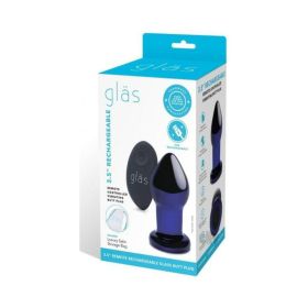Recharge Remote Vibe Butt Plug 3.5 Blue