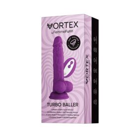 Femmefunn Vortex Turbo Baller 2.0 Rotating And Vibrating Dildo Purple