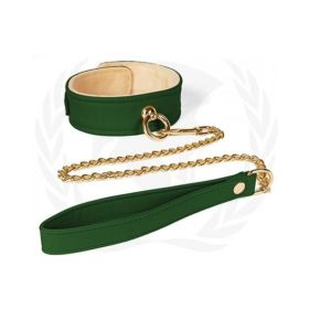Spartacus Plush Lined Pu Collar And Chain Leash