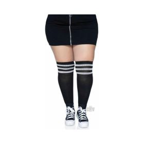 Over The Knee Athl Socks 1x/2x Blk/wht