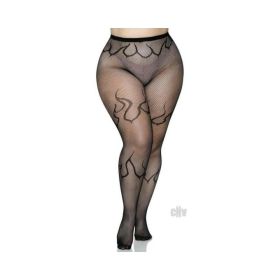 Flame Net Tights 1x/2x Black