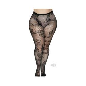 Snake Net Tights 1x/2x Black