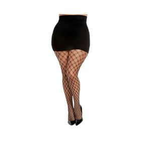 Dreamgirl Double-knitted Fence-net Pantyhose Black Osq