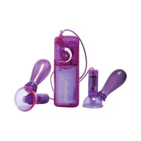 Fetish Fantasy Vibrating Nipple Pumps Purple