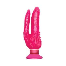 Waterproof Wall Bangers Double Penetrator Pink Suction Cup