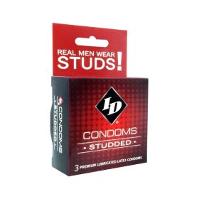ID Studded Condom 3 Pack Latex Condoms