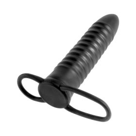 Fetish Fantasy Ribbed Double Trouble C Ring Black