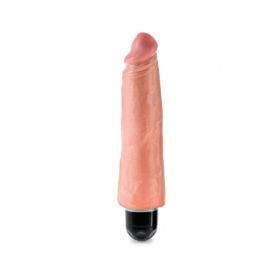 King Cock 8 inches Vibrating Stiffy Beige