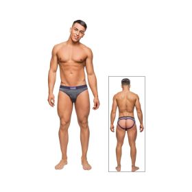 Male Power Heather Haze Cutout Thong Grey Sm