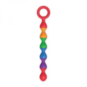 Rainbow Baller Beads Pleasure Anal Beads Ring Handle