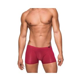 Male Power Seamless Sleek Sleek Short W/sheer Pouch Wine Small